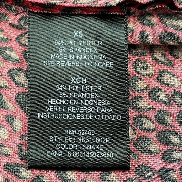 Norma Kamali Jersey Shrug Style Dress Red Snake Stretch Fit Flare Sz XS - Picture 11 of 11